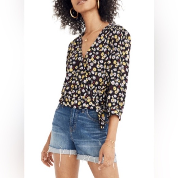 Madewell Tops - Madewell - French Floral Wrap Blouse